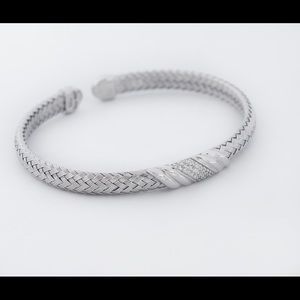 Charles Garnier 925 Silver /Diamonds Cuff Bracelet